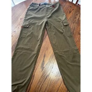 Quizz New York Olive Green Cargo Pants Orange‎ Contrast Drawstring Waist 5/6